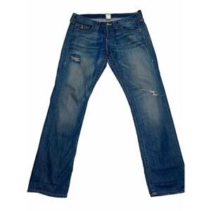 True Religion Jeans Women Size 31 Blue Jordan Pockets Flaps Y2K VTG WB82E20E4